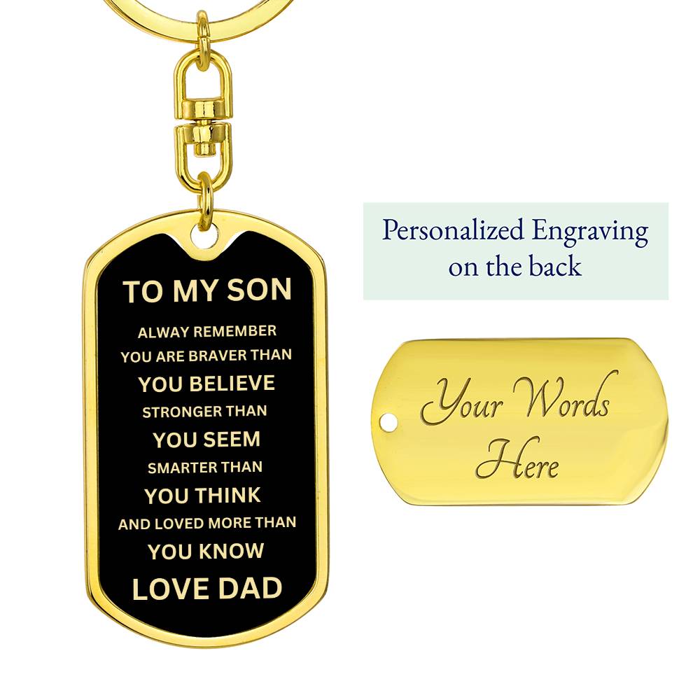 To My Son - Never Forget - Dog Tag - Keychain