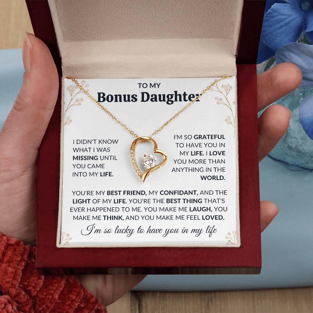 To My Bonus Daughter | Forever Love Necklace