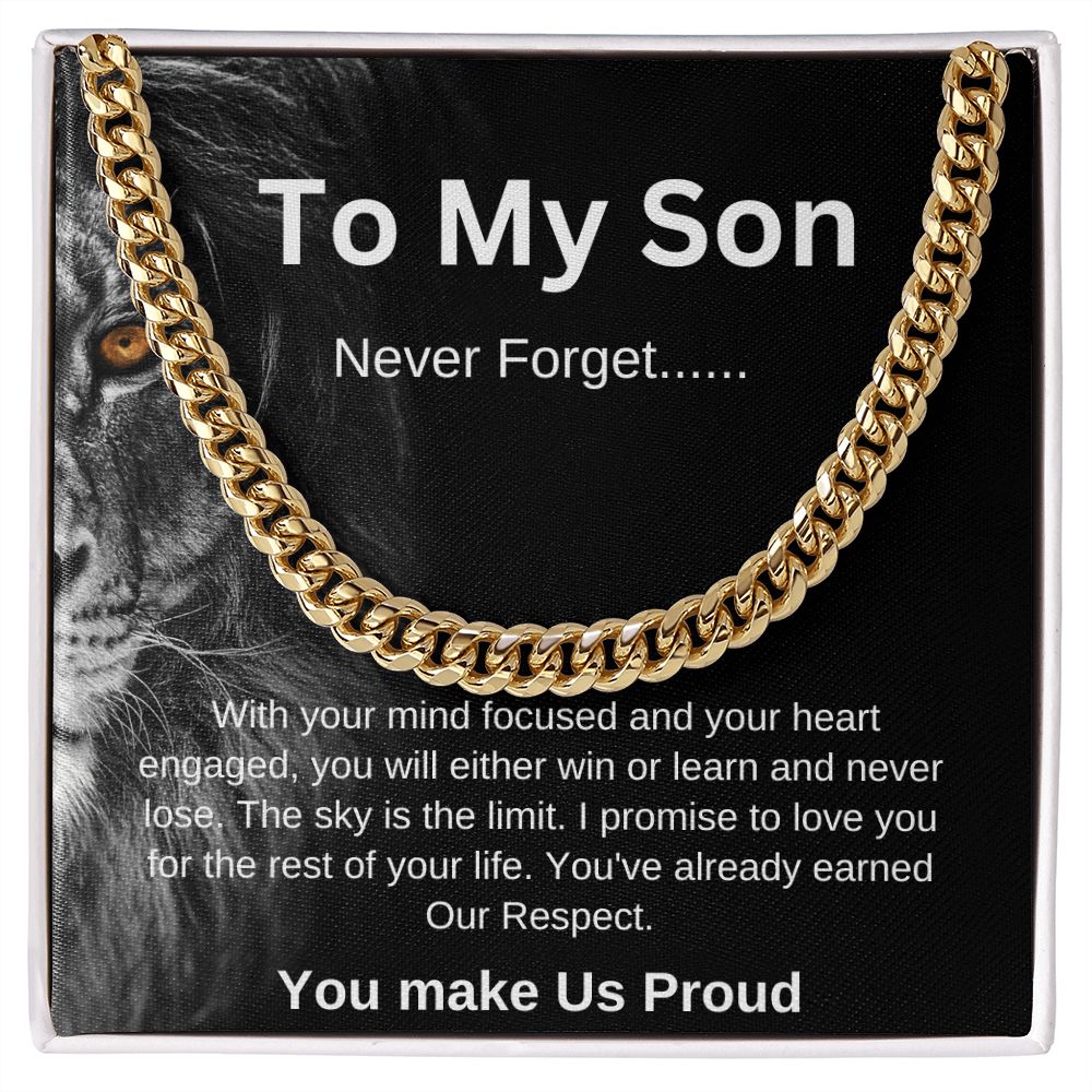 To my son Never Forget | Cuban Link Necklace