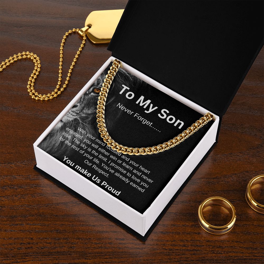 To my son Never Forget | Cuban Link Necklace