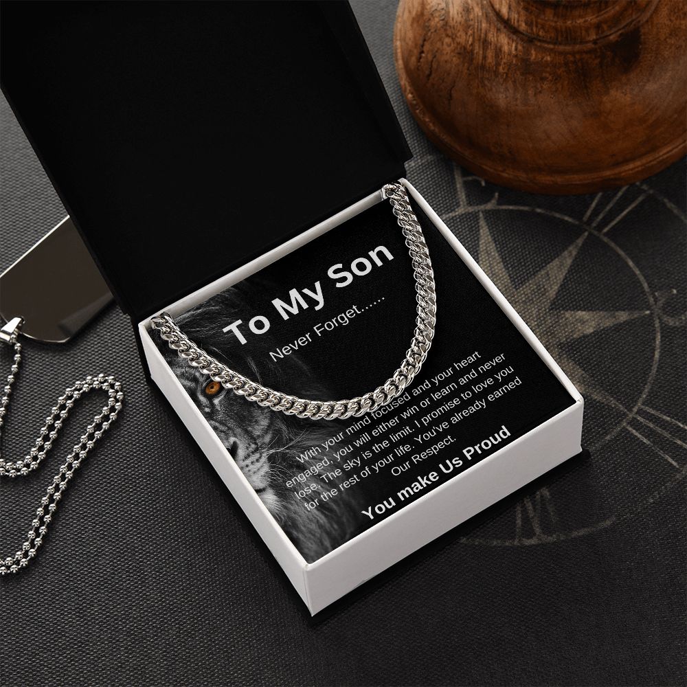 To my son Never Forget | Cuban Link Necklace