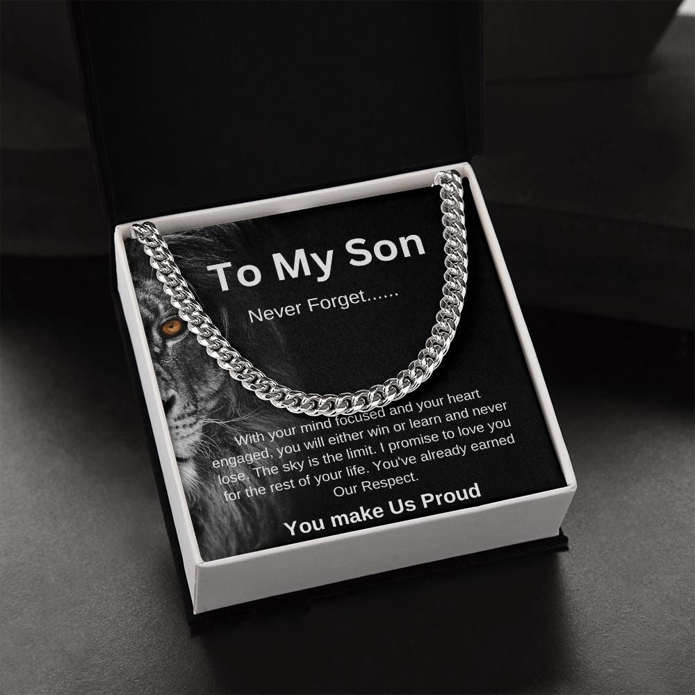 To my son Never Forget | Cuban Link Necklace