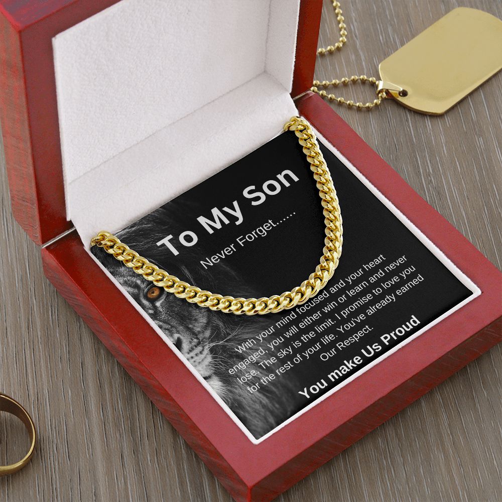 To my son Never Forget | Cuban Link Necklace