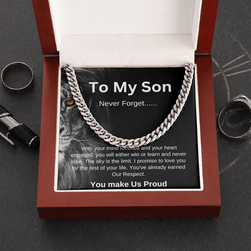 To my son Never Forget | Cuban Link Necklace