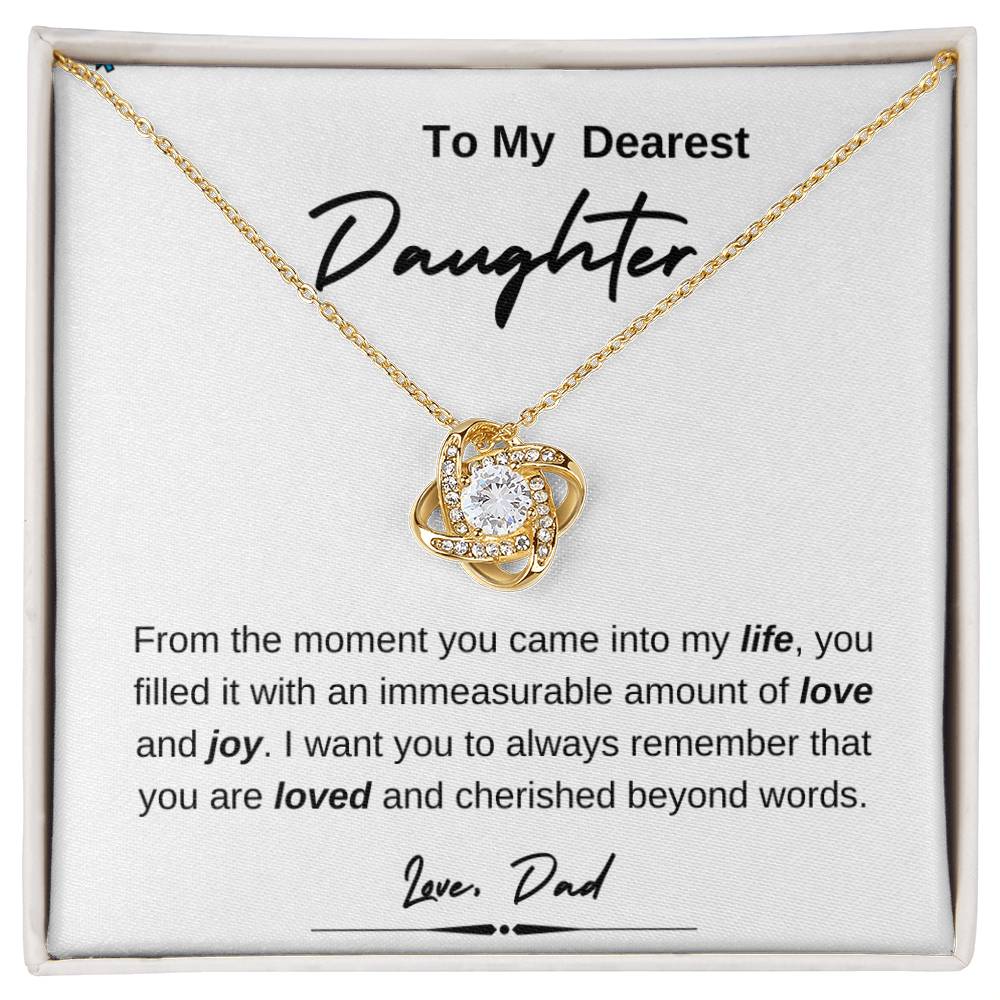 To My Dearest Daughter | Love Knot Necklace | Love Dad