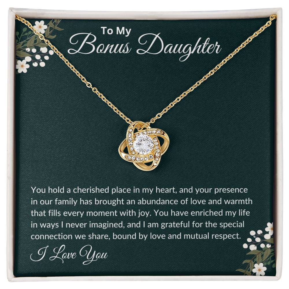 To My Bonus Daughter | Love Knot Necklace | I Love You