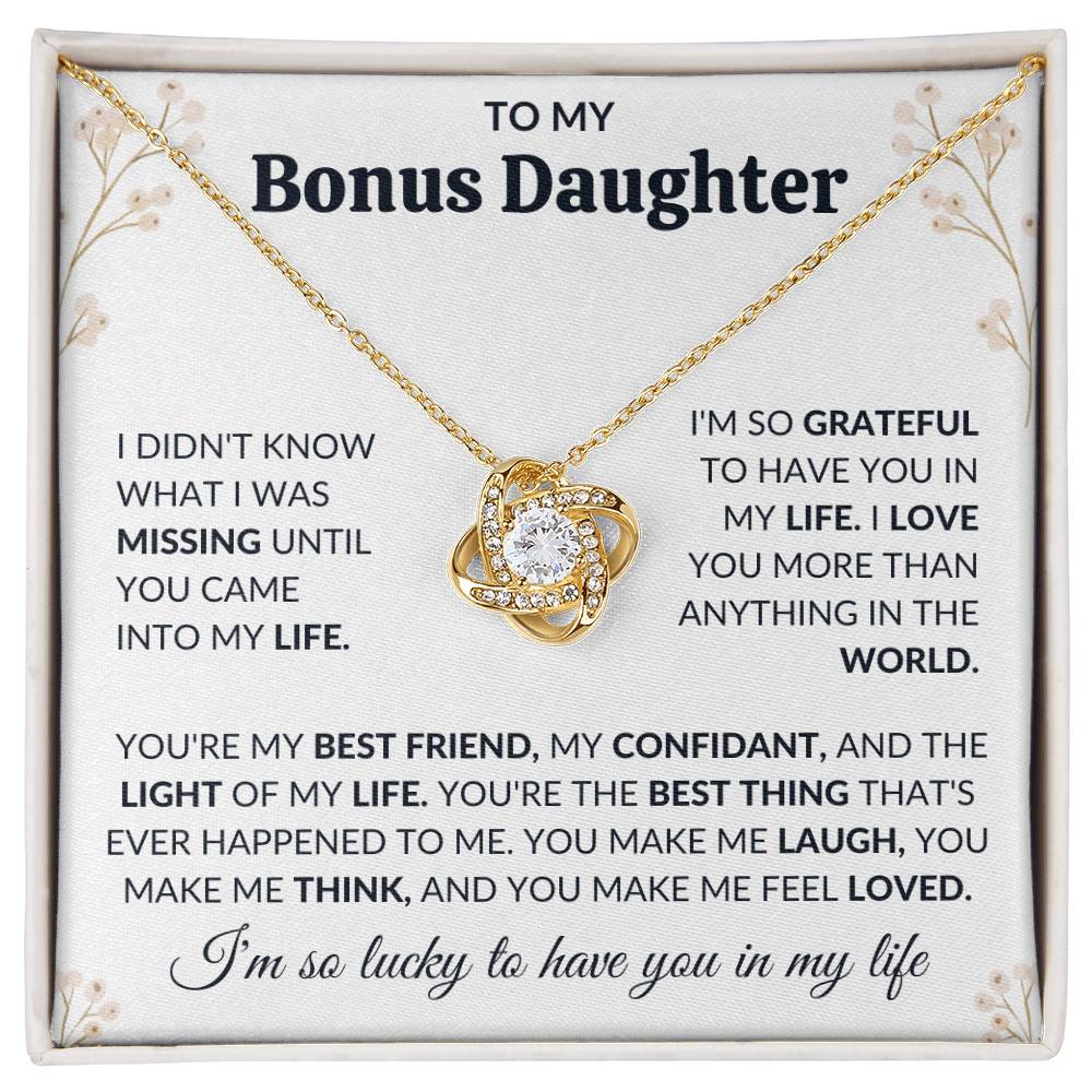 To My Bonus Daughter | Love Knot Necklace