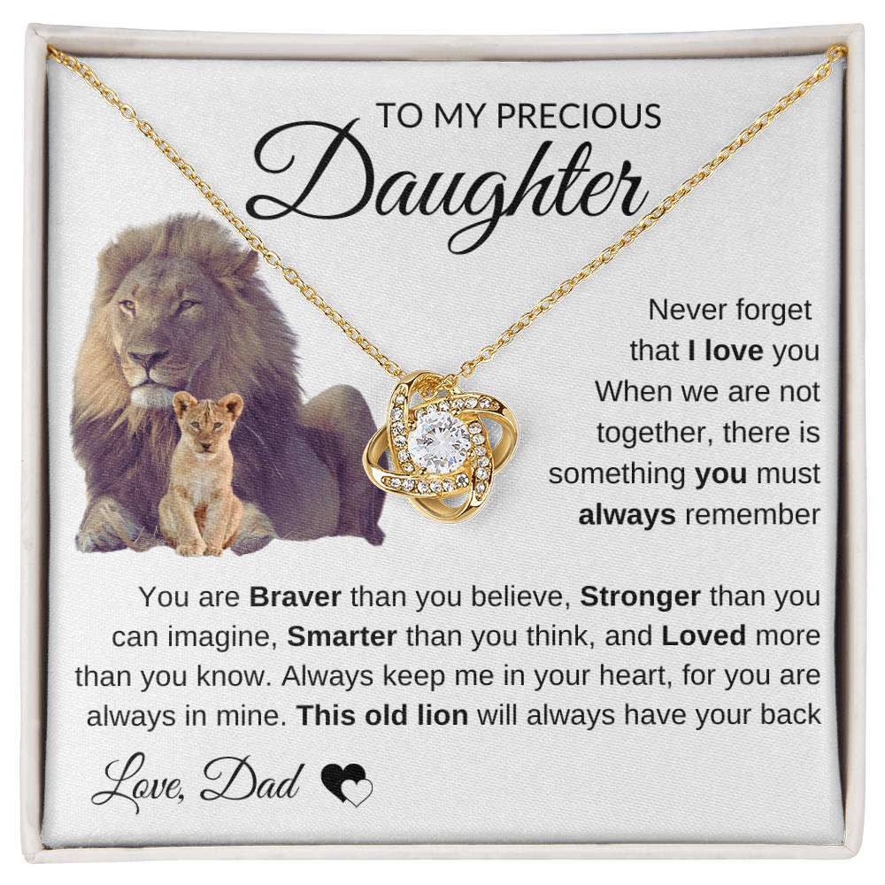 To My Precious Daughter | Love Knot Necklace | Love Dad | Limited Supply