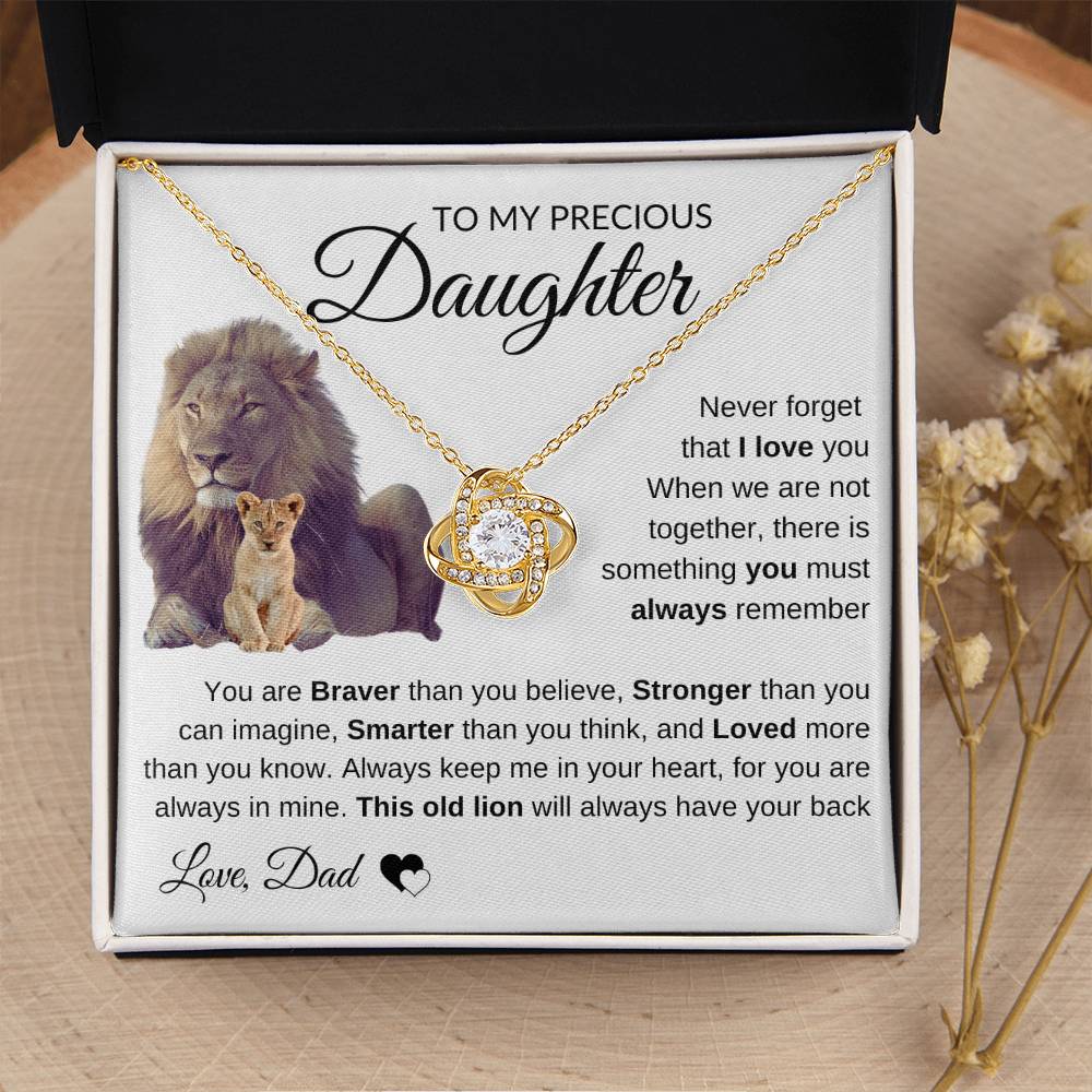 To My Precious Daughter | Love Knot Necklace | Love Dad | Limited Supply