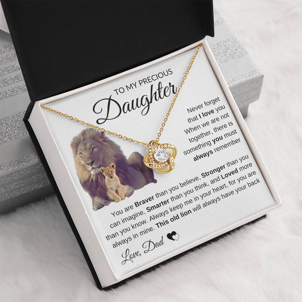 To My Precious Daughter | Love Knot Necklace | Love Dad | Limited Supply