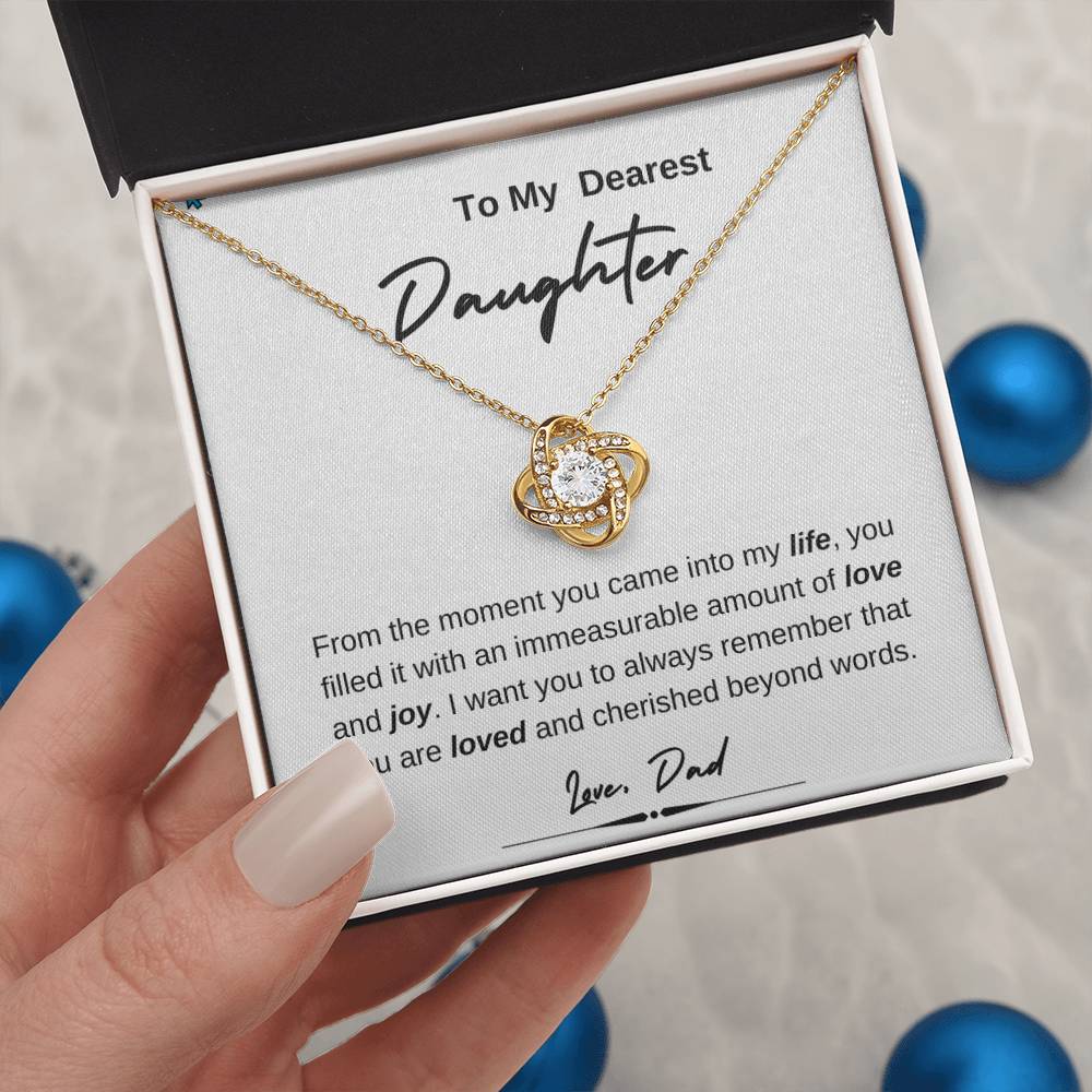 To My Dearest Daughter | Love Knot Necklace | Love Dad