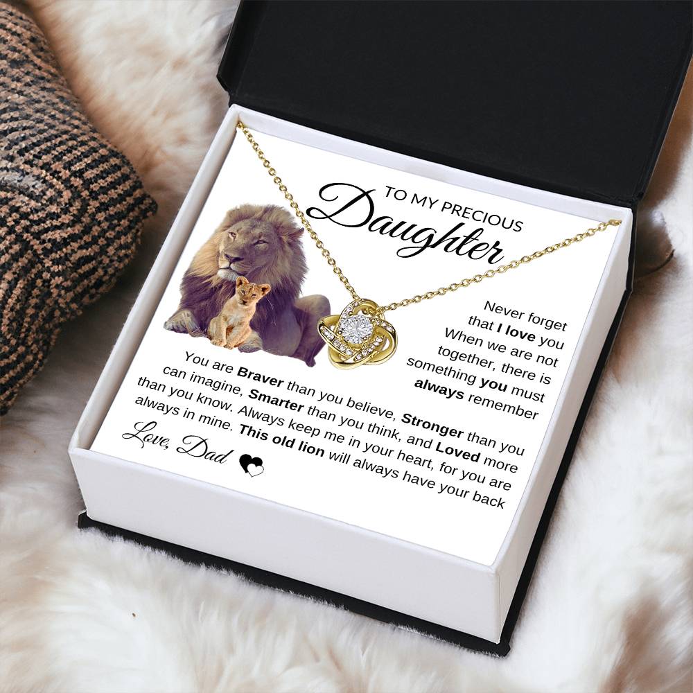 To My Precious Daughter | Love Knot Necklace | Love Dad | Limited Supply