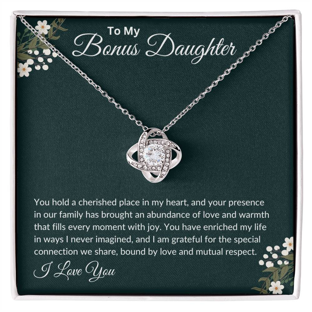 To My Bonus Daughter | Love Knot Necklace | I Love You