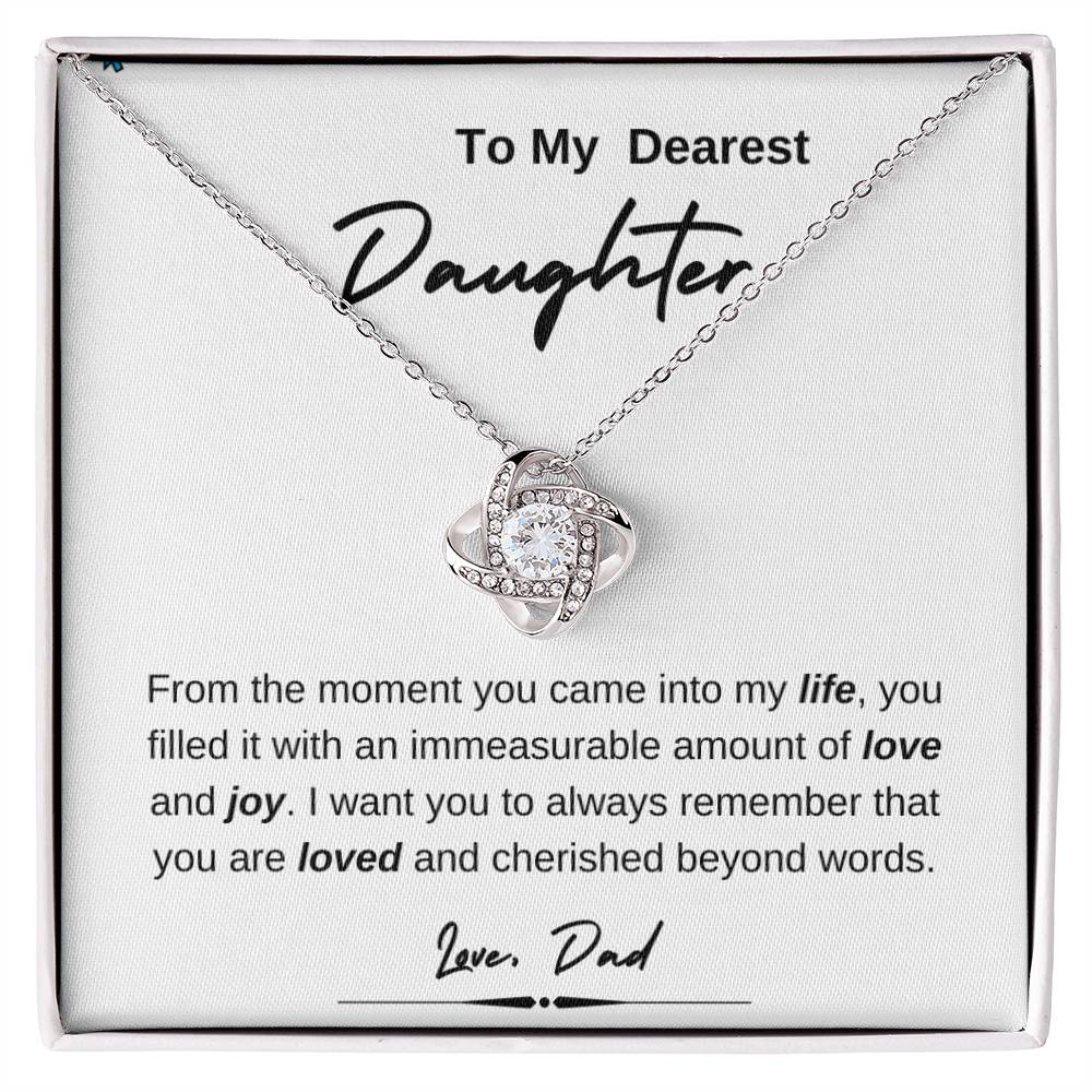 To My Dearest Daughter | Love Knot Necklace | Love Dad