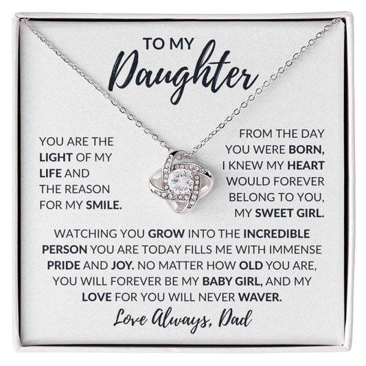 To My Daughter | Love Knot Necklace | Love Always Dad