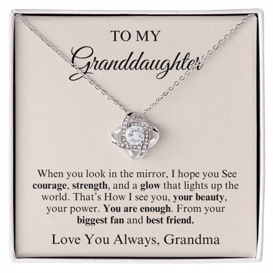 To My Granddaughter | Love Knot Necklace | Love Always Grandma