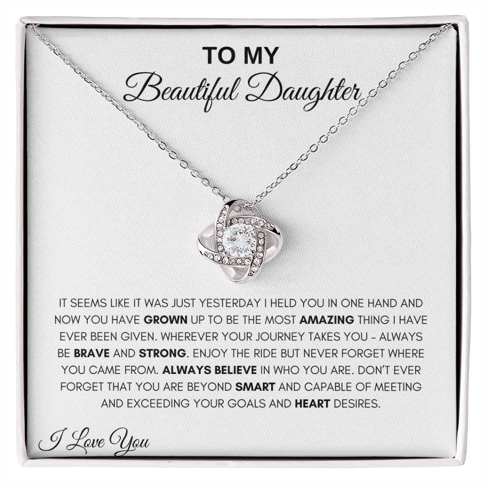 To My Beautiful Daughter | Love Knot Necklace