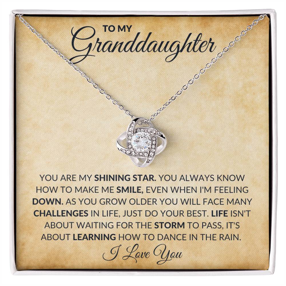 To My Granddaughter | Love Knot Necklace | I Love You