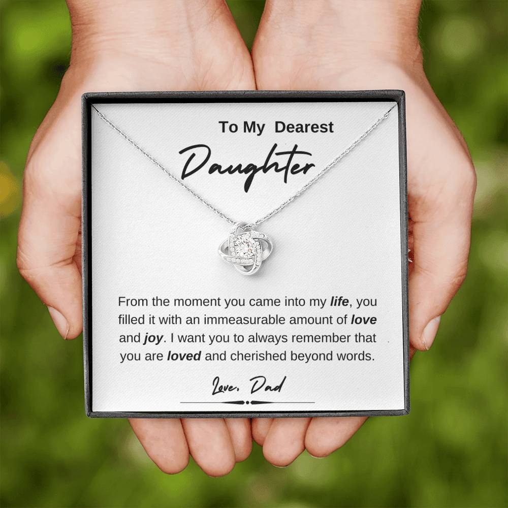 To My Dearest Daughter | Love Knot Necklace | Love Dad