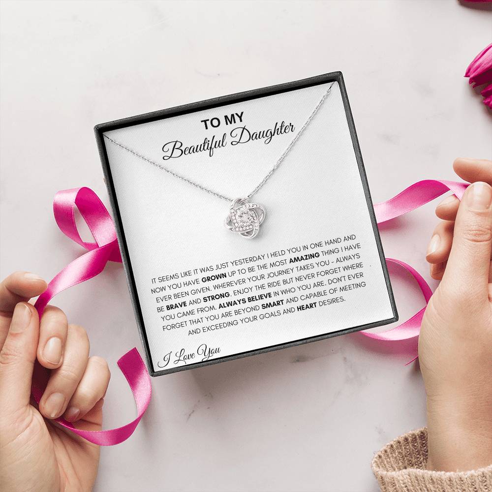 To My Beautiful Daughter | Love Knot Necklace