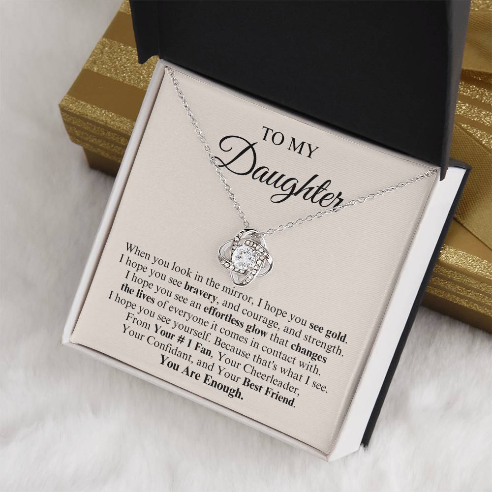 To My Daughter | Love Knot Necklace | You Are Enough