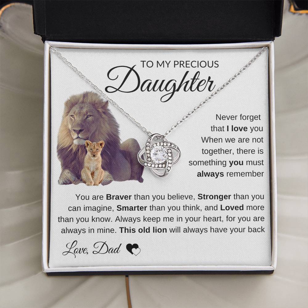 To My Precious Daughter | Love Knot Necklace | Love Dad | Limited Supply