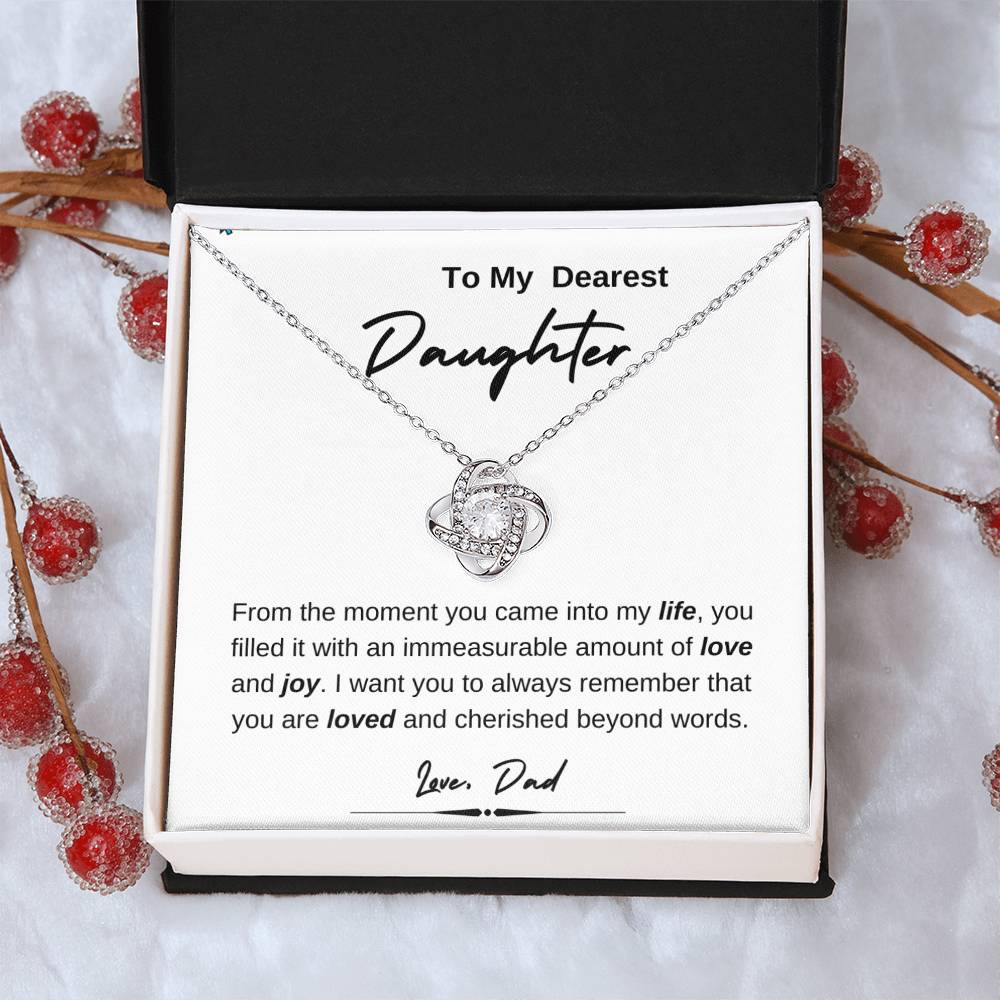 To My Dearest Daughter | Love Knot Necklace | Love Dad