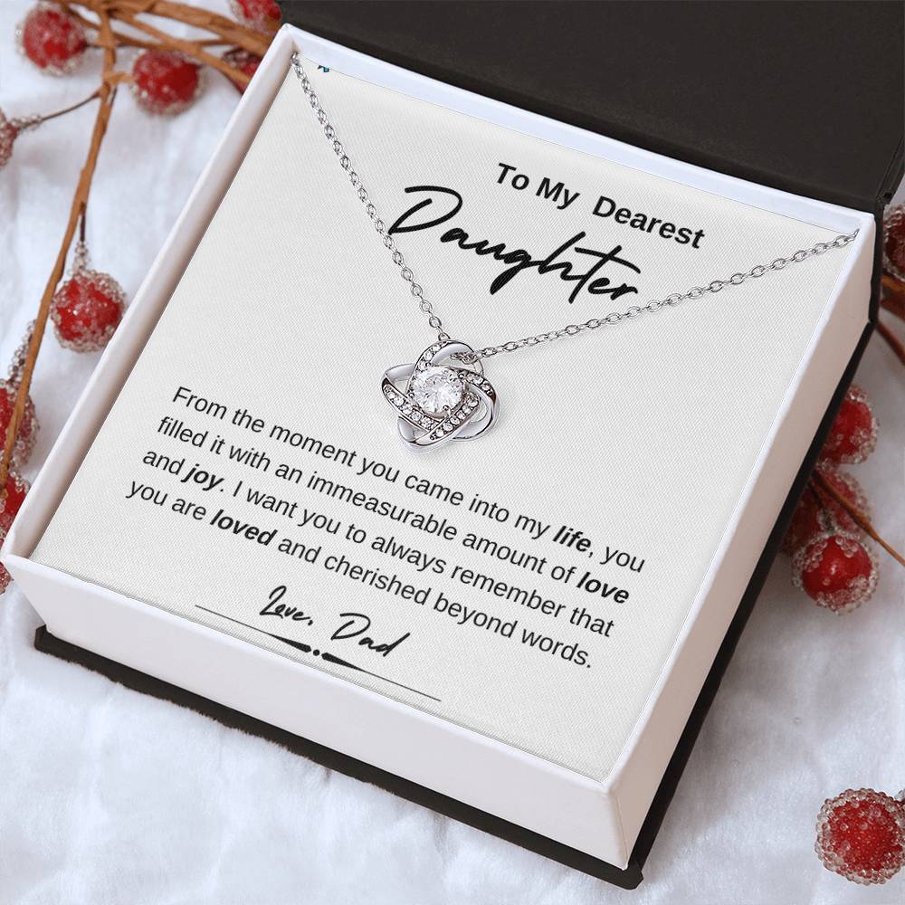 To My Dearest Daughter | Love Knot Necklace | Love Dad