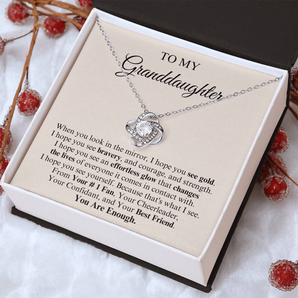 To My Granddaughter | Love Knot Necklace | You Are Enough