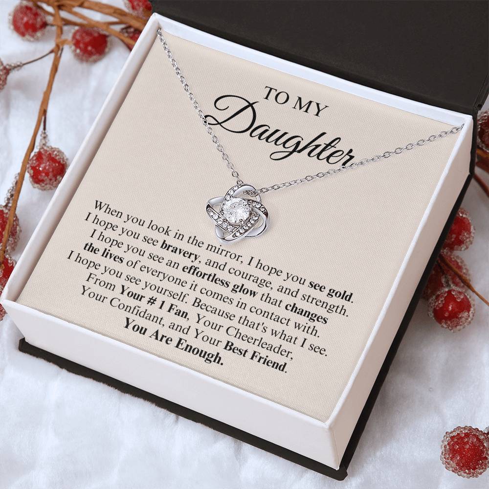 To My Daughter | Love Knot Necklace | You Are Enough