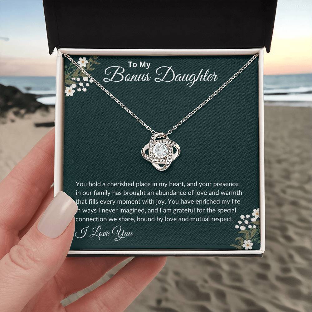 To My Bonus Daughter | Love Knot Necklace | I Love You