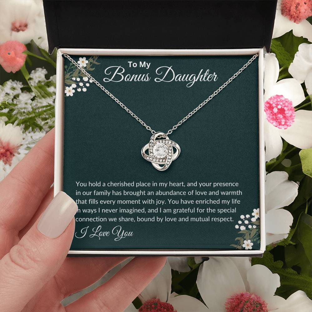 To My Bonus Daughter | Love Knot Necklace | I Love You