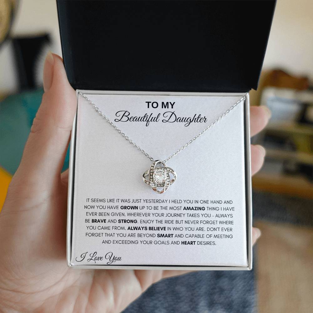 To My Beautiful Daughter | Love Knot Necklace