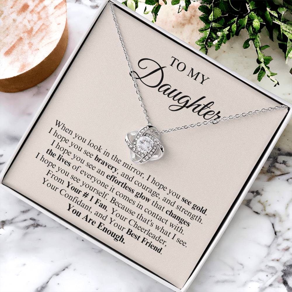 To My Daughter | Love Knot Necklace | You Are Enough