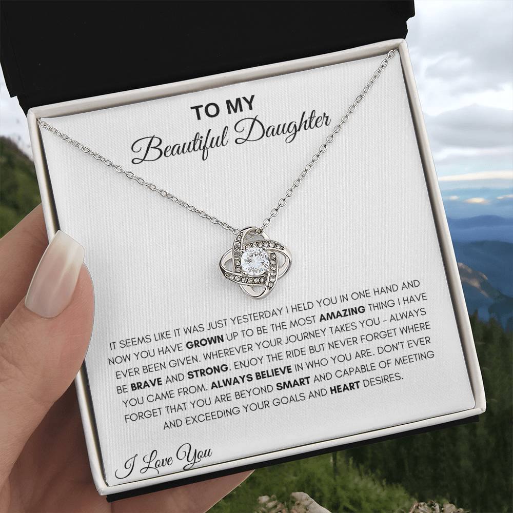 To My Beautiful Daughter | Love Knot Necklace