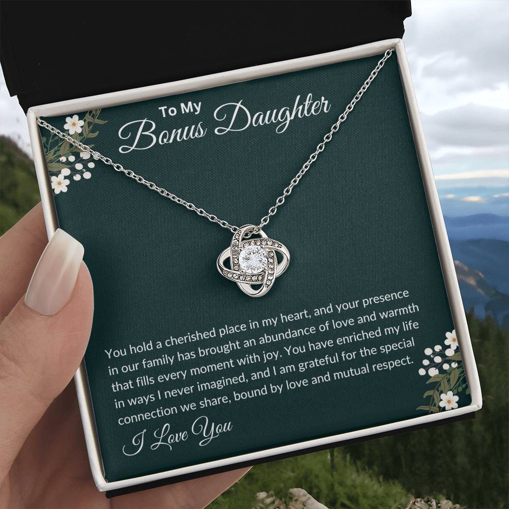 To My Bonus Daughter | Love Knot Necklace | I Love You