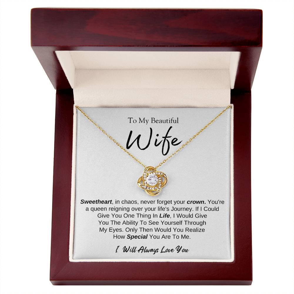 To My Beautiful Wife | Love Knot Necklace | I Will Always Love You