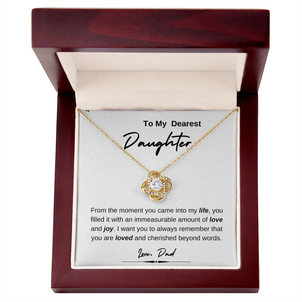 To My Dearest Daughter | Love Knot Necklace | Love Dad