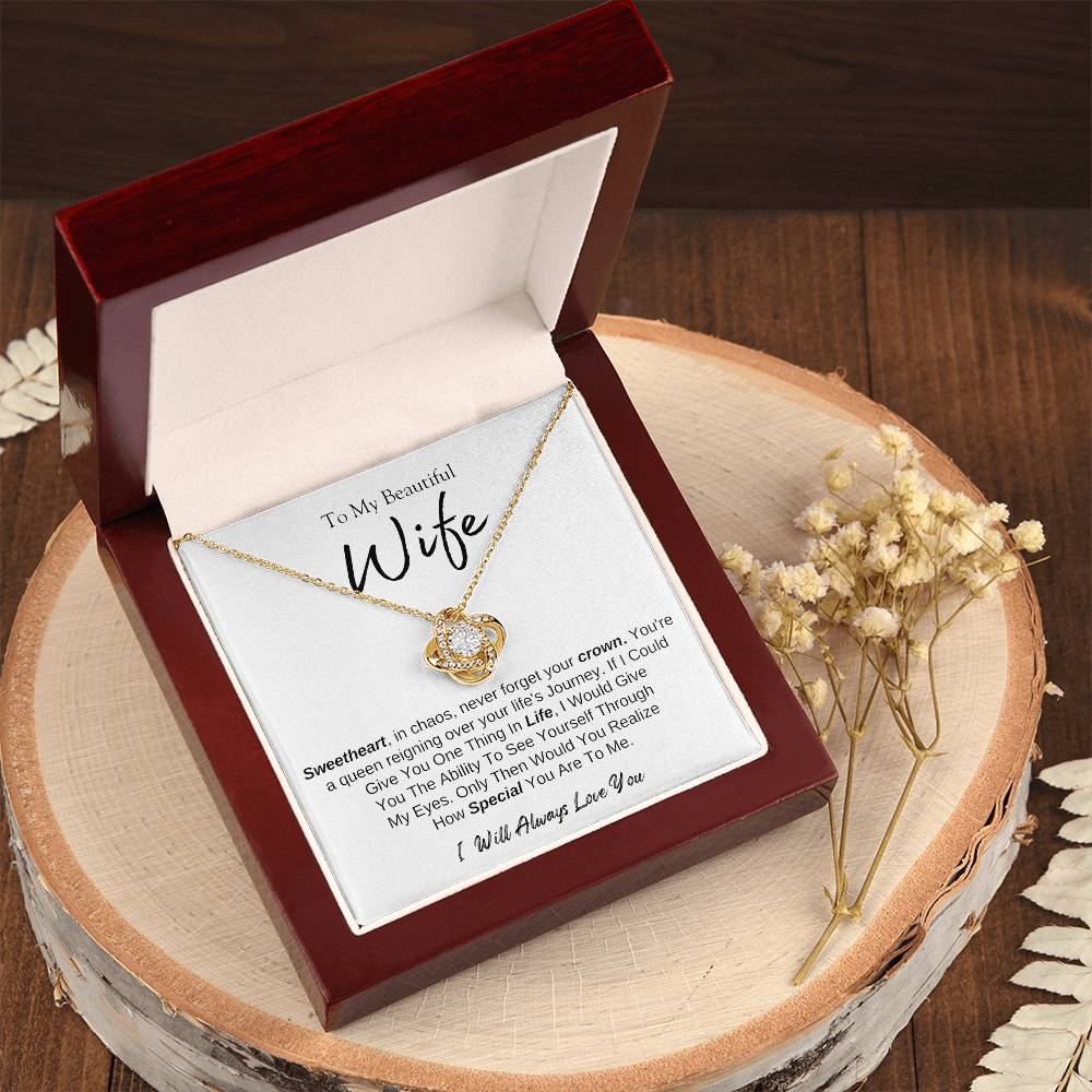 To My Beautiful Wife | Love Knot Necklace | I Will Always Love You