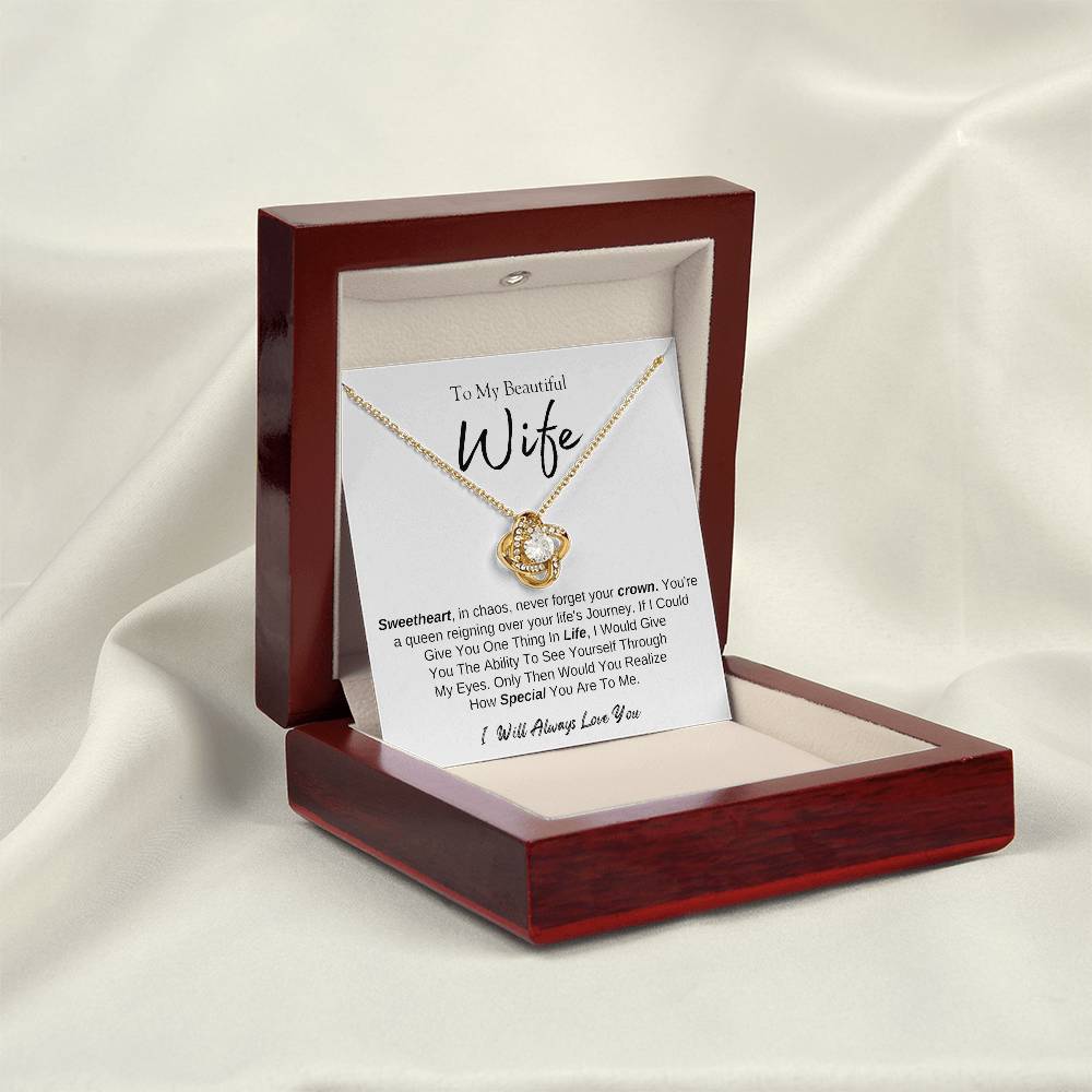 To My Beautiful Wife | Love Knot Necklace | I Will Always Love You