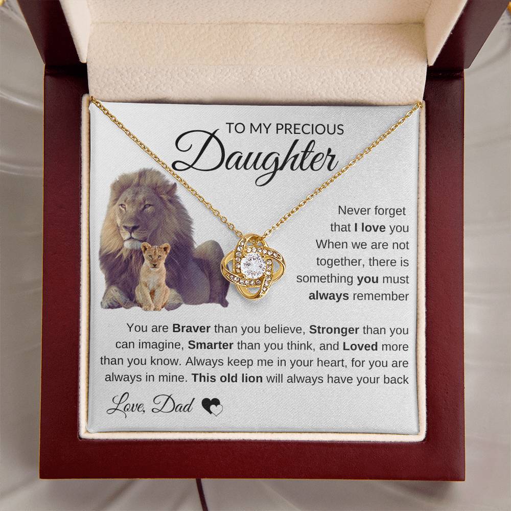 To My Precious Daughter | Love Knot Necklace | Love Dad | Limited Supply