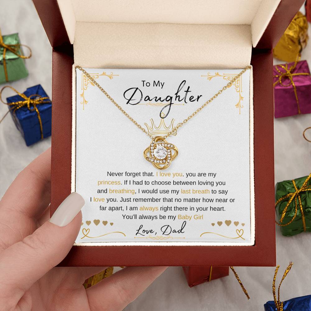 To My Daughter | Love Knot Necklace | Love Dad | Limited Supply