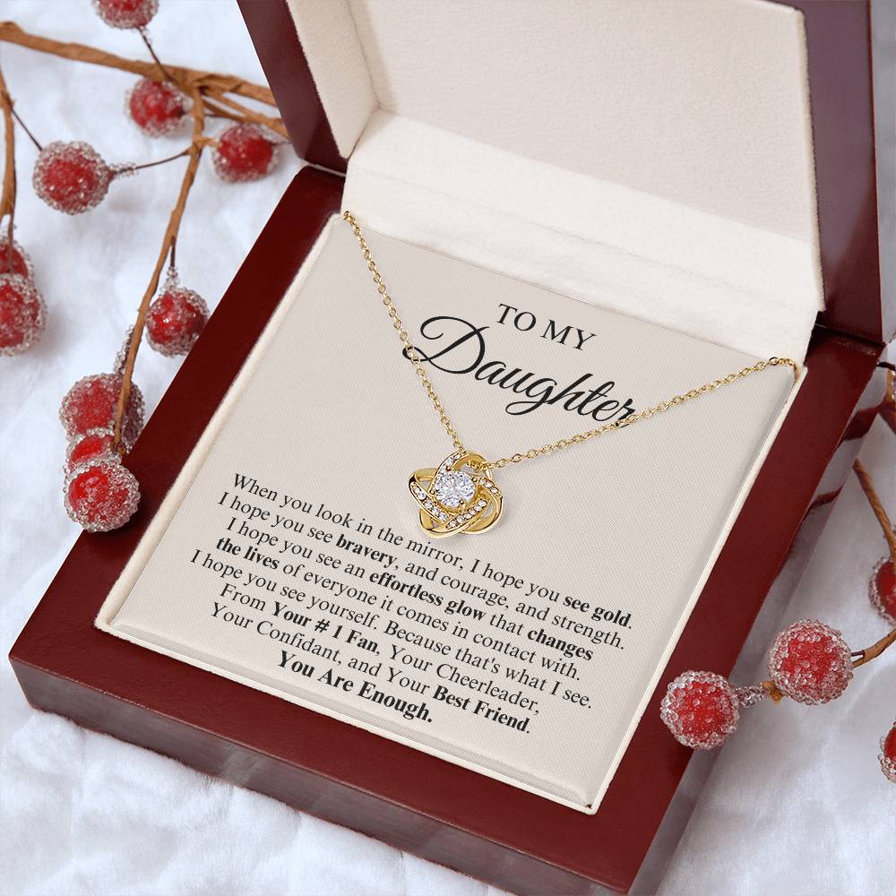 To My Daughter | Love Knot Necklace | You Are Enough