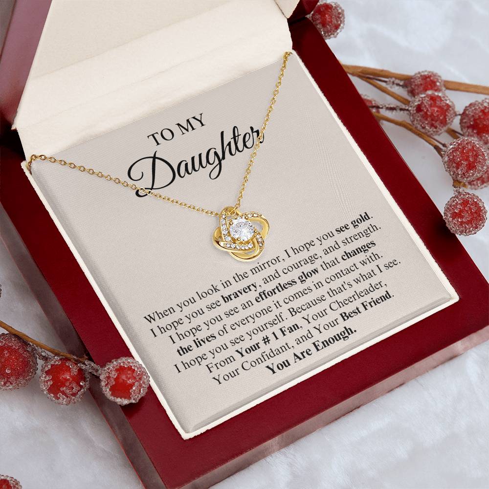 To My Daughter | Love Knot Necklace | You Are Enough