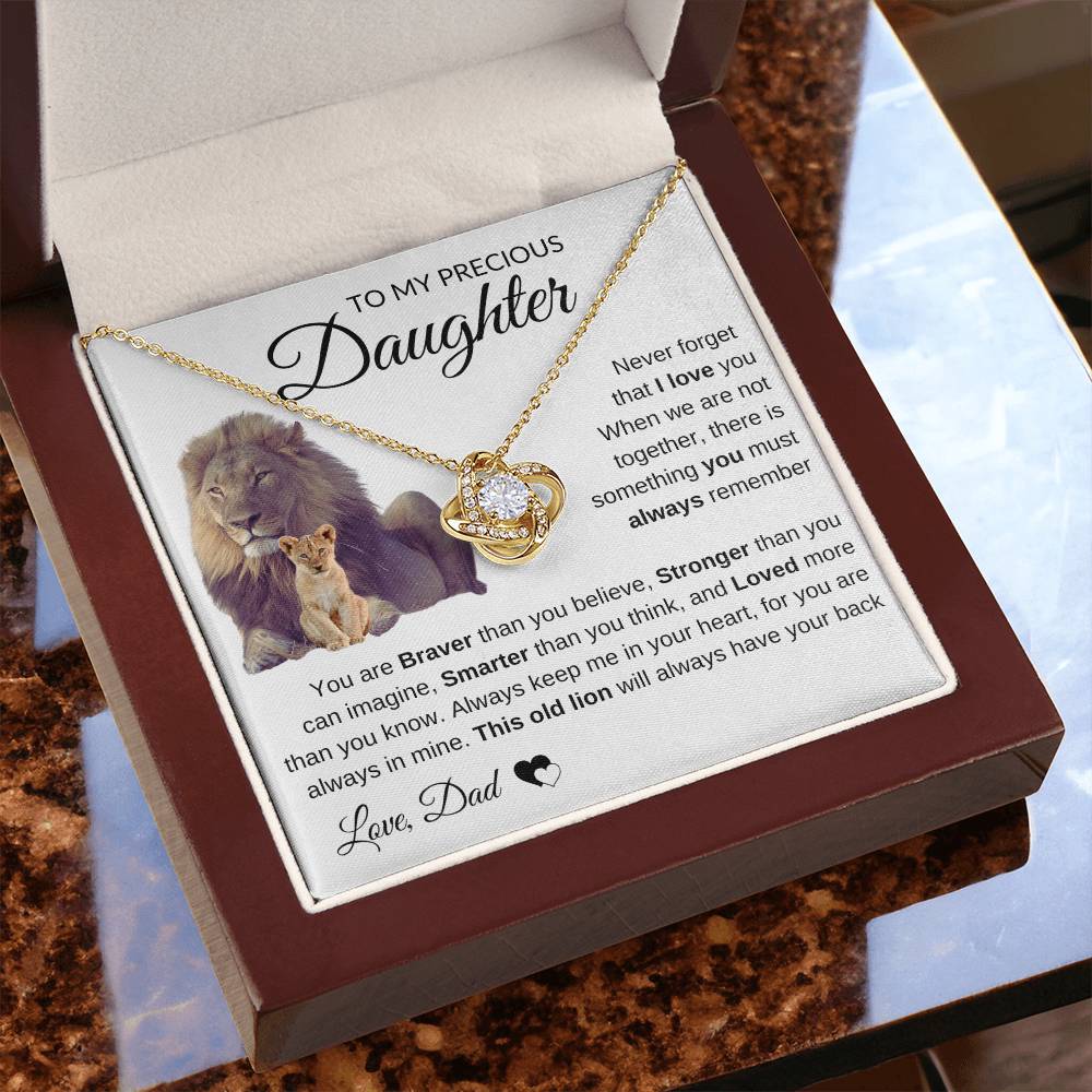 To My Precious Daughter | Love Knot Necklace | Love Dad | Limited Supply