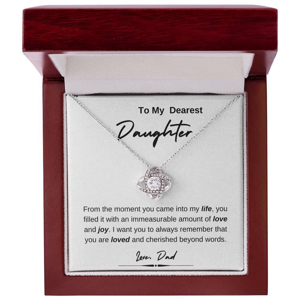 To My Dearest Daughter | Love Knot Necklace | Love Dad