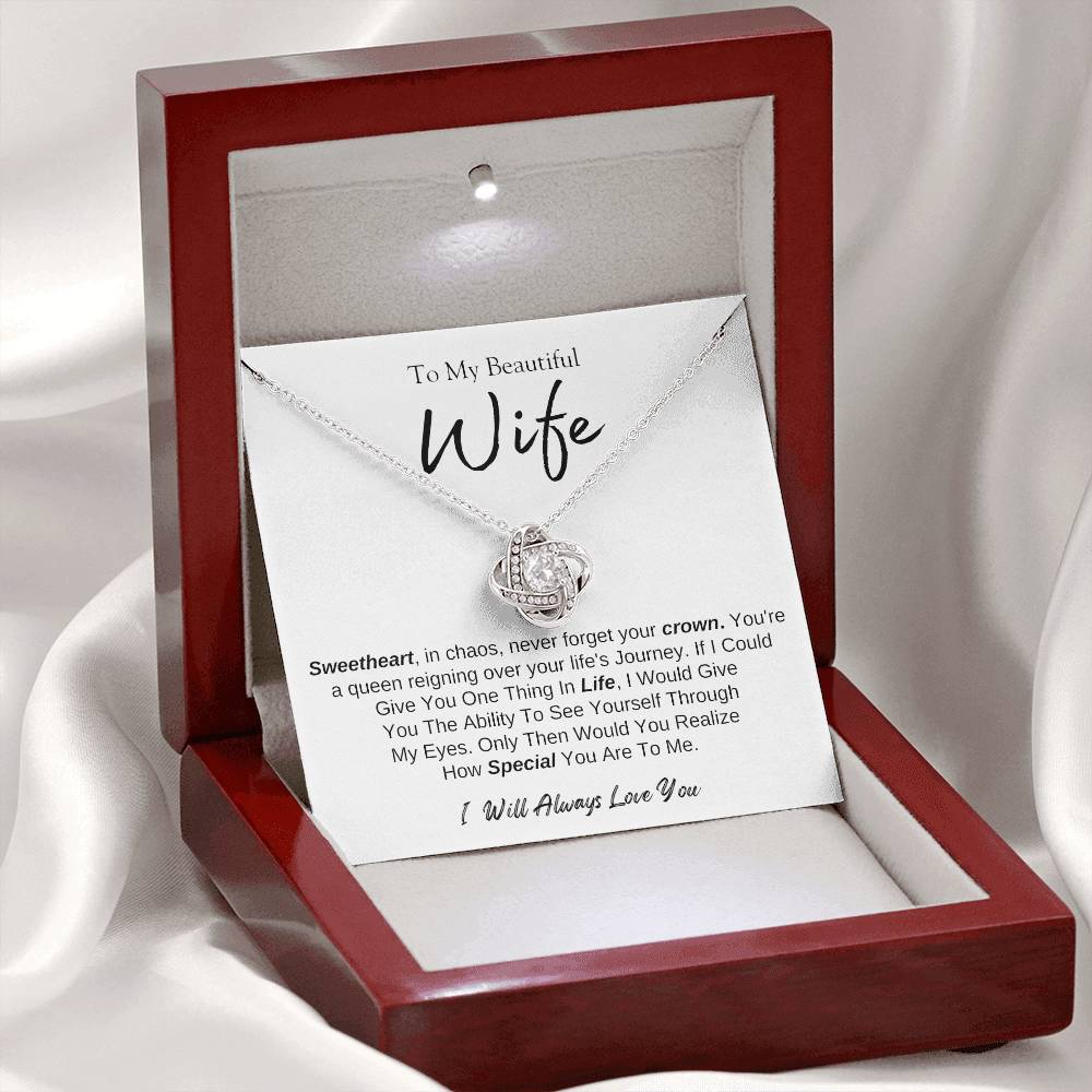 To My Beautiful Wife | Love Knot Necklace | I Will Always Love You