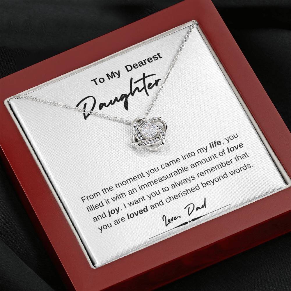 To My Dearest Daughter | Love Knot Necklace | Love Dad