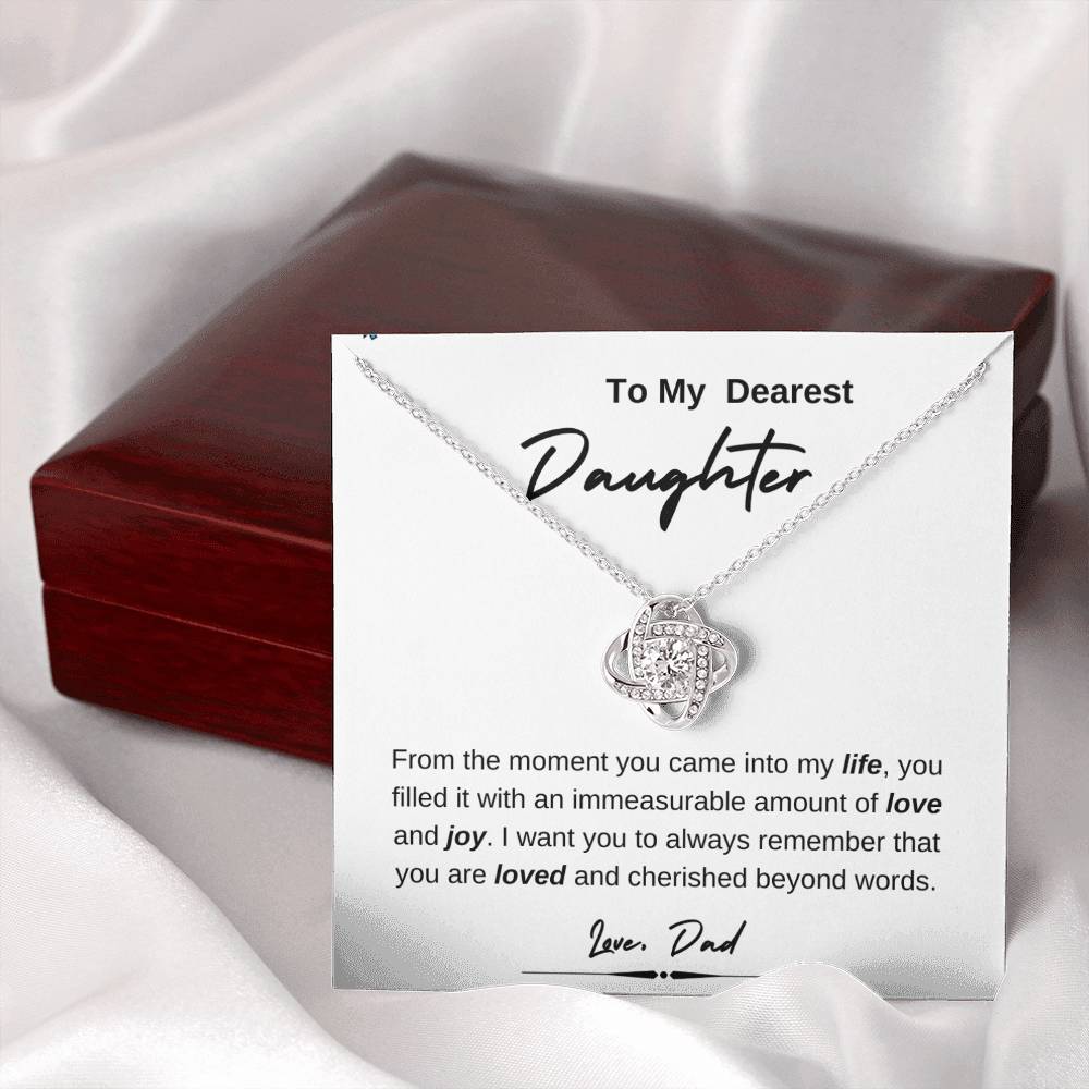 To My Dearest Daughter | Love Knot Necklace | Love Dad