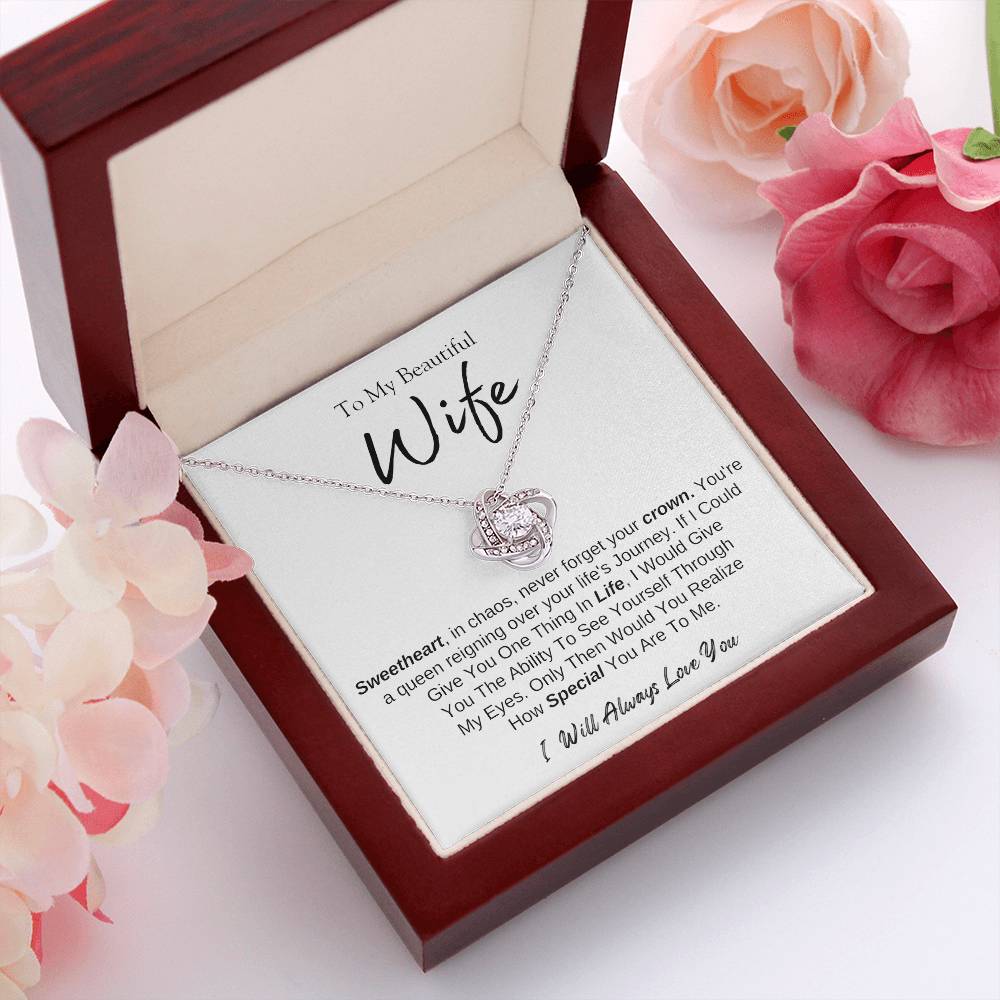 To My Beautiful Wife | Love Knot Necklace | I Will Always Love You